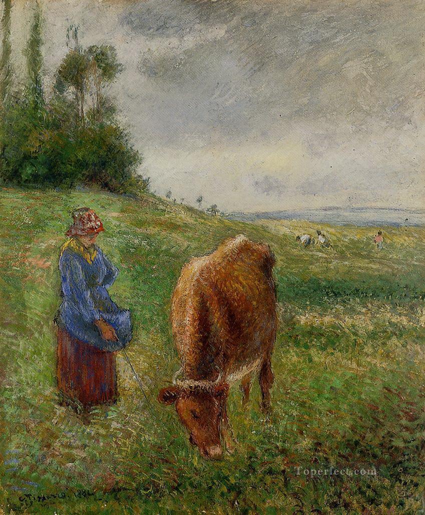 cowherd pontoise 1882 Camille Pissarro Oil Paintings